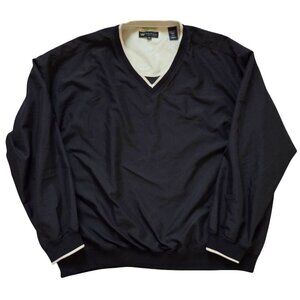 Wedge Golf Windbreaker XL Black/Khaki Pullover Jacket Golfing Outdoor Sporting